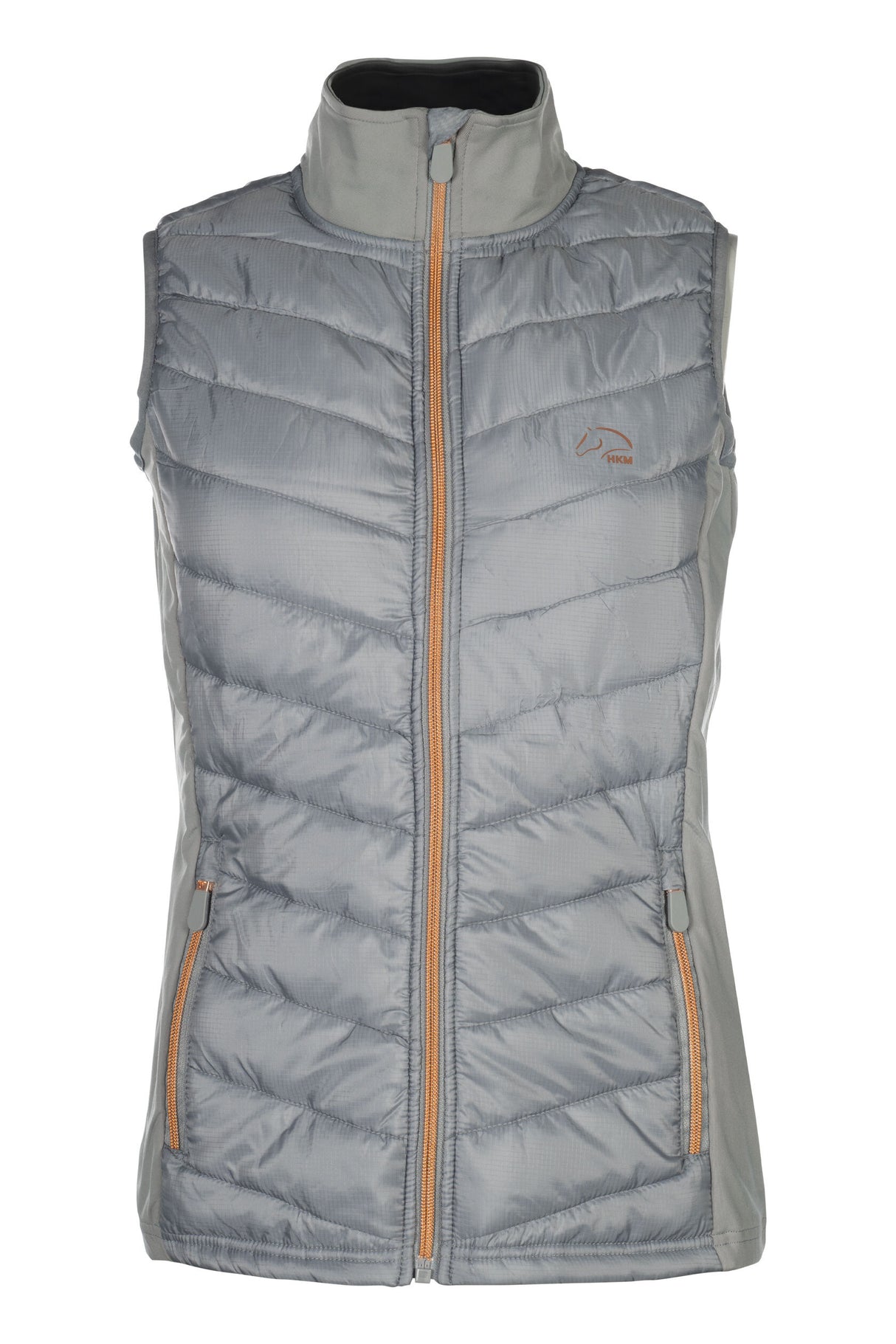HKM Women's Jersey/Nylon Vest -Basel- Style #colour_grey-rose-gold