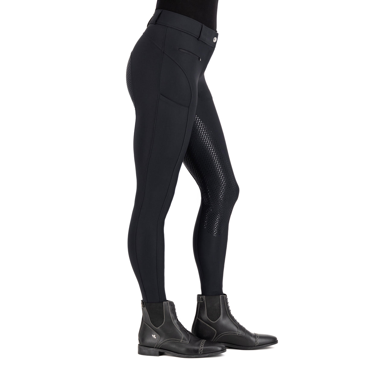 HV Polo Favourite Sporty Full Grip Riding Breeches #colour_black