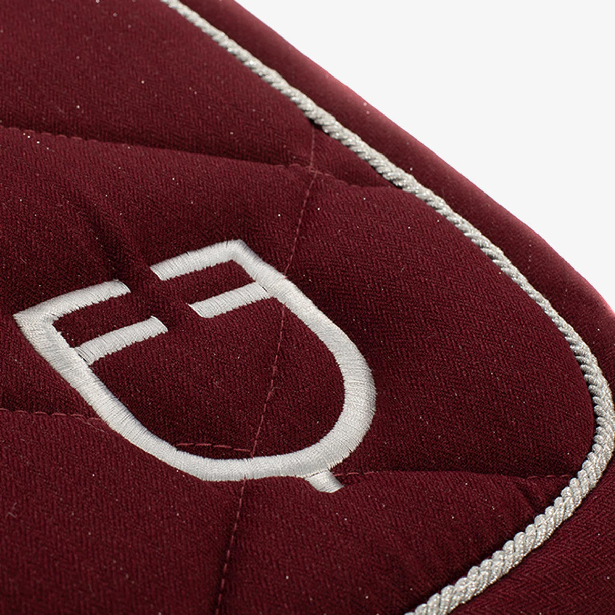 Equestro Pony Jumping Saddle Pad In Cotton With Logo #colour_burgundy