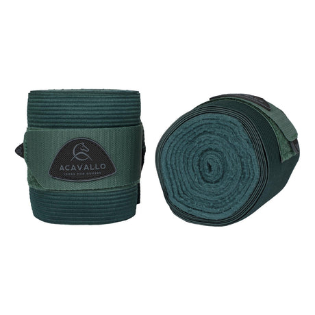 Acavallo Elasticated Exercise Bandages Fleece #colour_green
