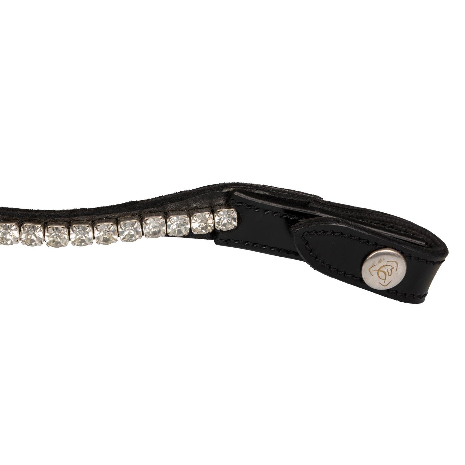 Acavallo Browband Calfskin & Round Crystals #colour_black-transparent
