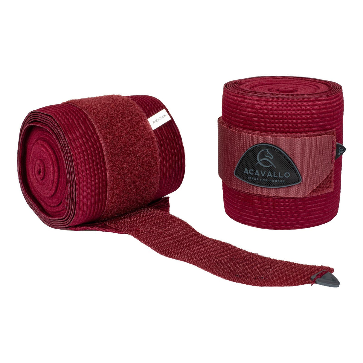 Acavallo Elasticated Exercise Bandages Fleece #colour_burgundy