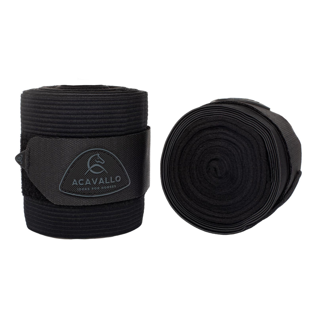 Acavallo Elasticated Exercise Bandages Fleece #colour_black