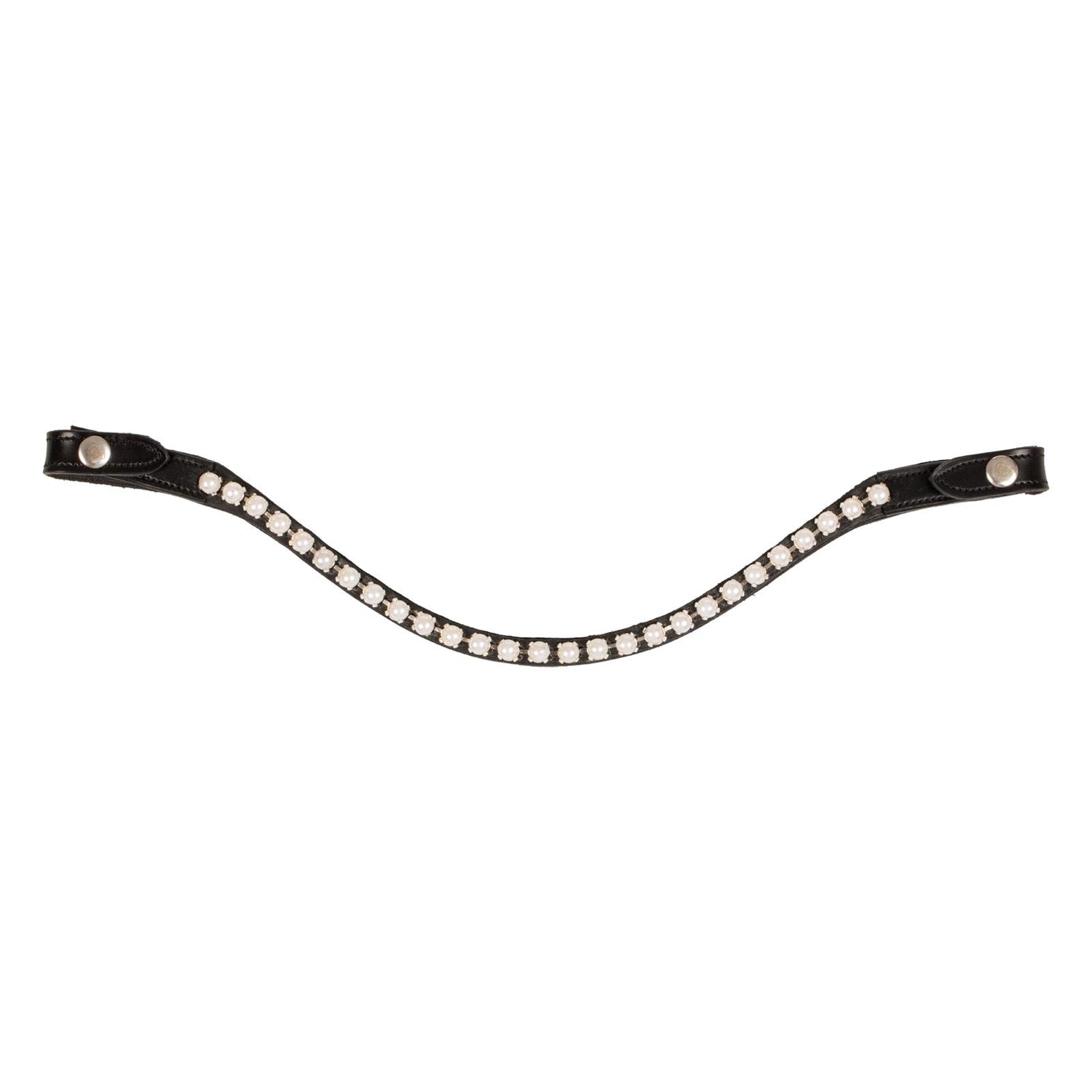 Acavallo Browband Calfskin & Oval Crystals #colour_black-transparent
