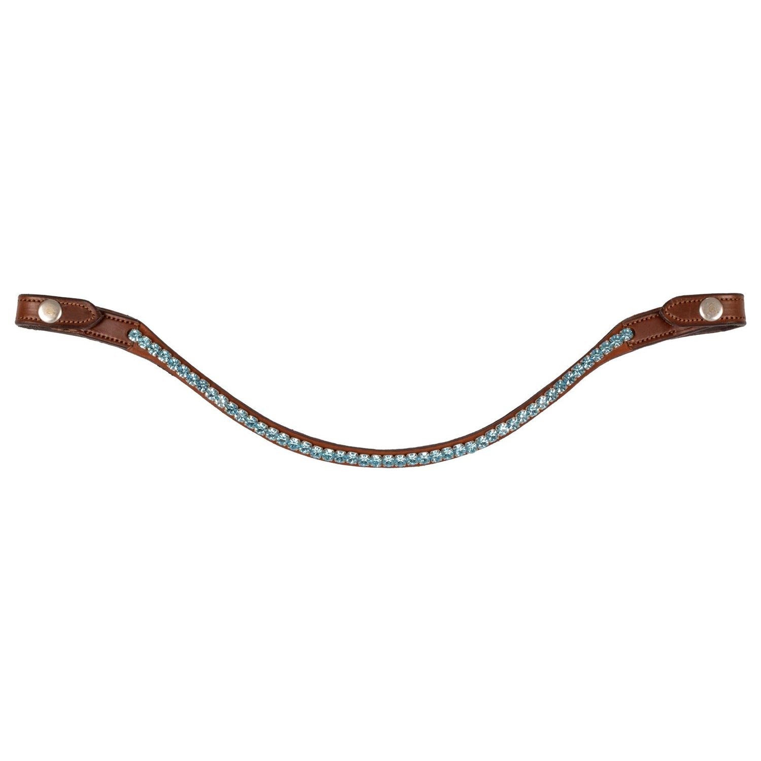 Acavallo Browband Calfskin & Round Crystals #colour_cognac-blue