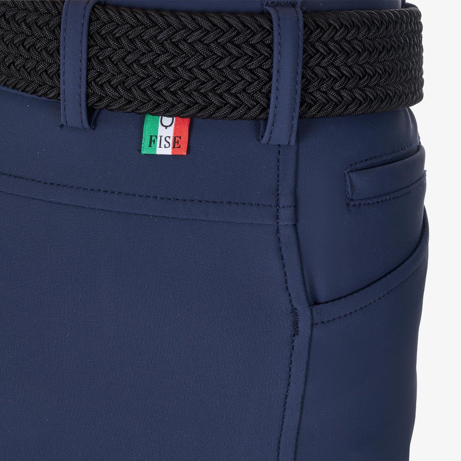 Equestro Men's Full Grip Breeches Equestro X Fise #colour_blue