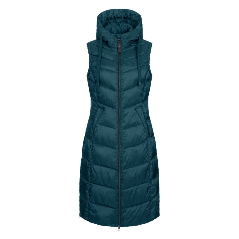 E.L.T Ostende Ladies Lightweight Long Gilet #colour_petrol-blue