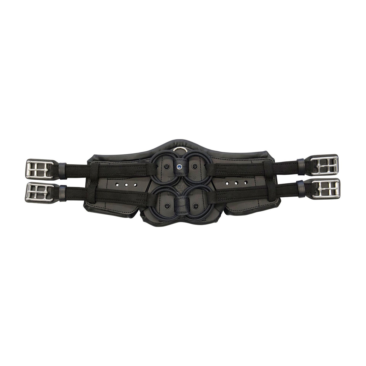 Stubben Equi-Soft® Short Saddle Girth with Cover - Black #colour_vachette-leather-ebony