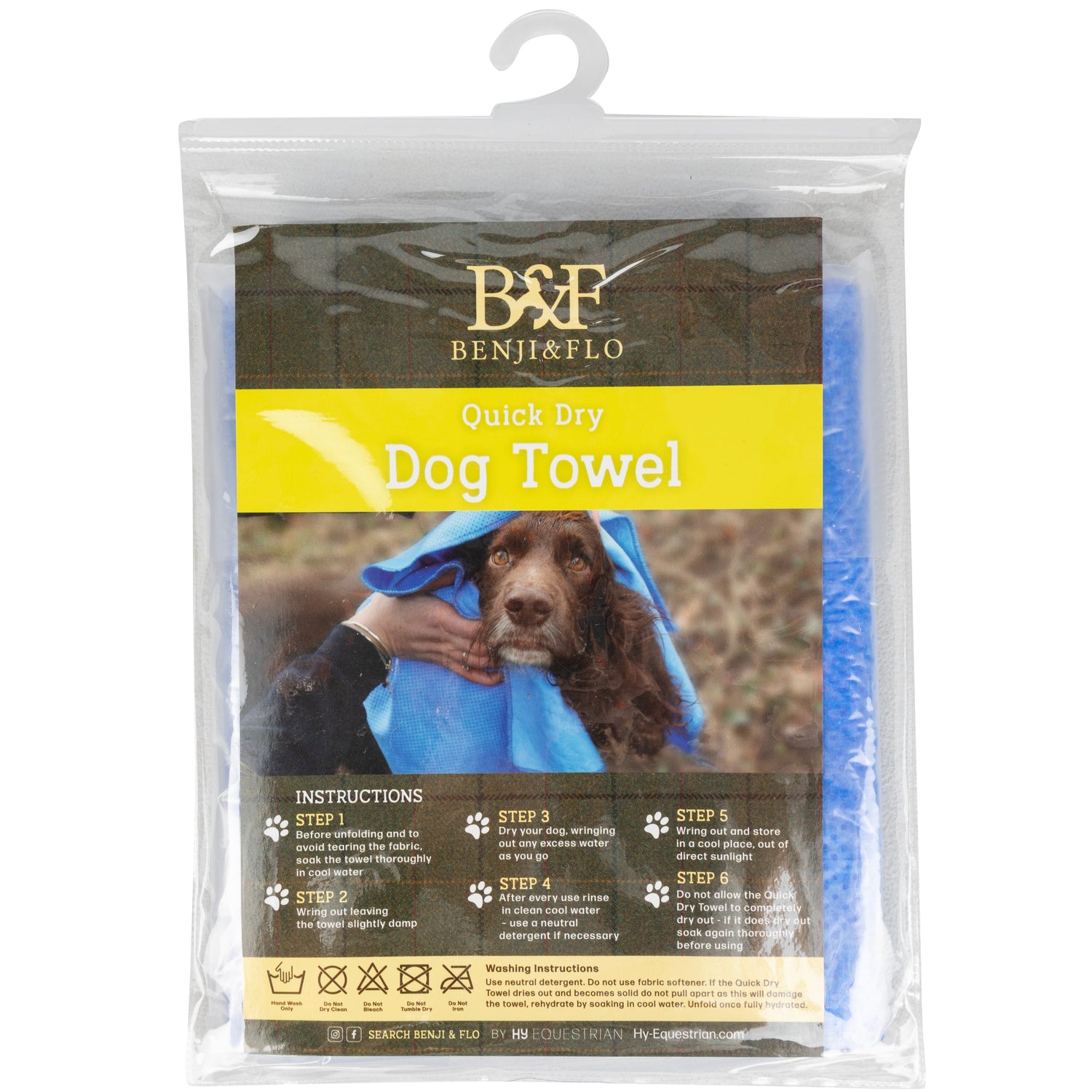 Benji & Flo Quick Dry Dog Towel #colour_blue