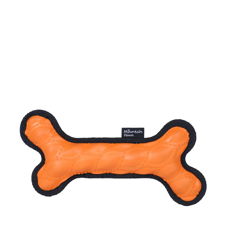 Mountain Paws Rubber Bone Dog Toy #colour_orange