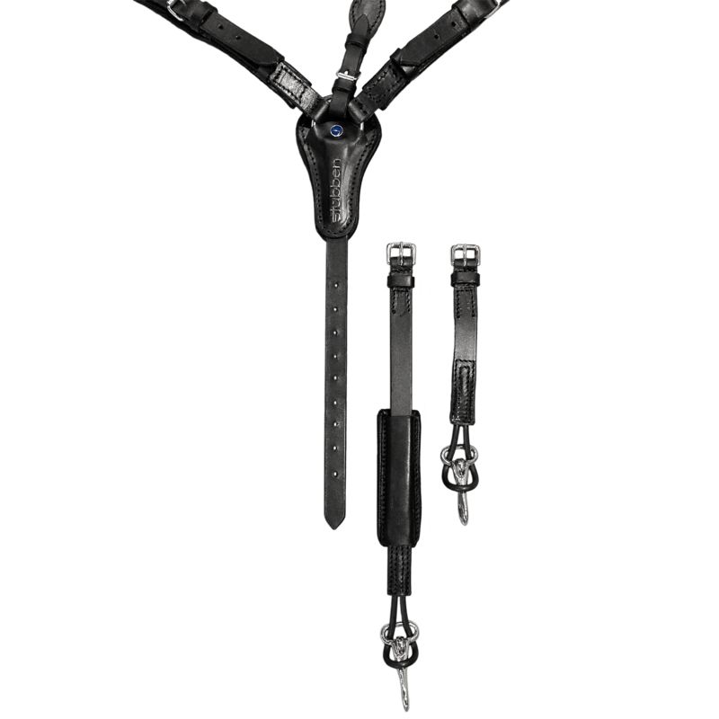 Stubben Pro-Jump Breastplate Open Martingale Fork #colour_black