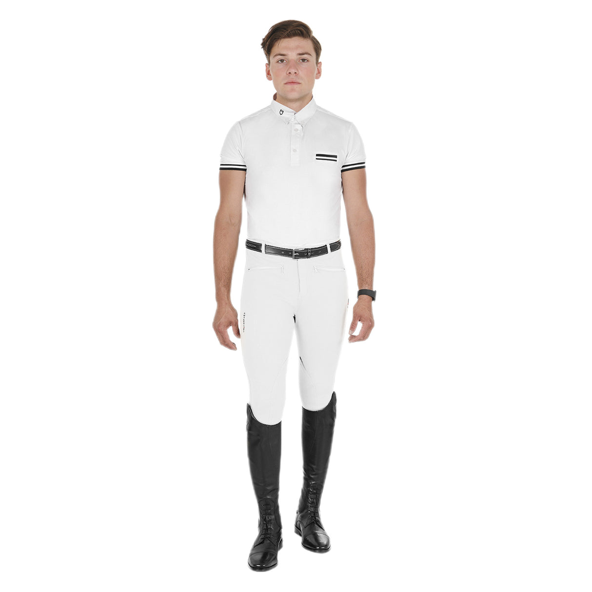 Equestro Crono Model Man Breeches In Stretch Cotton #colour_white