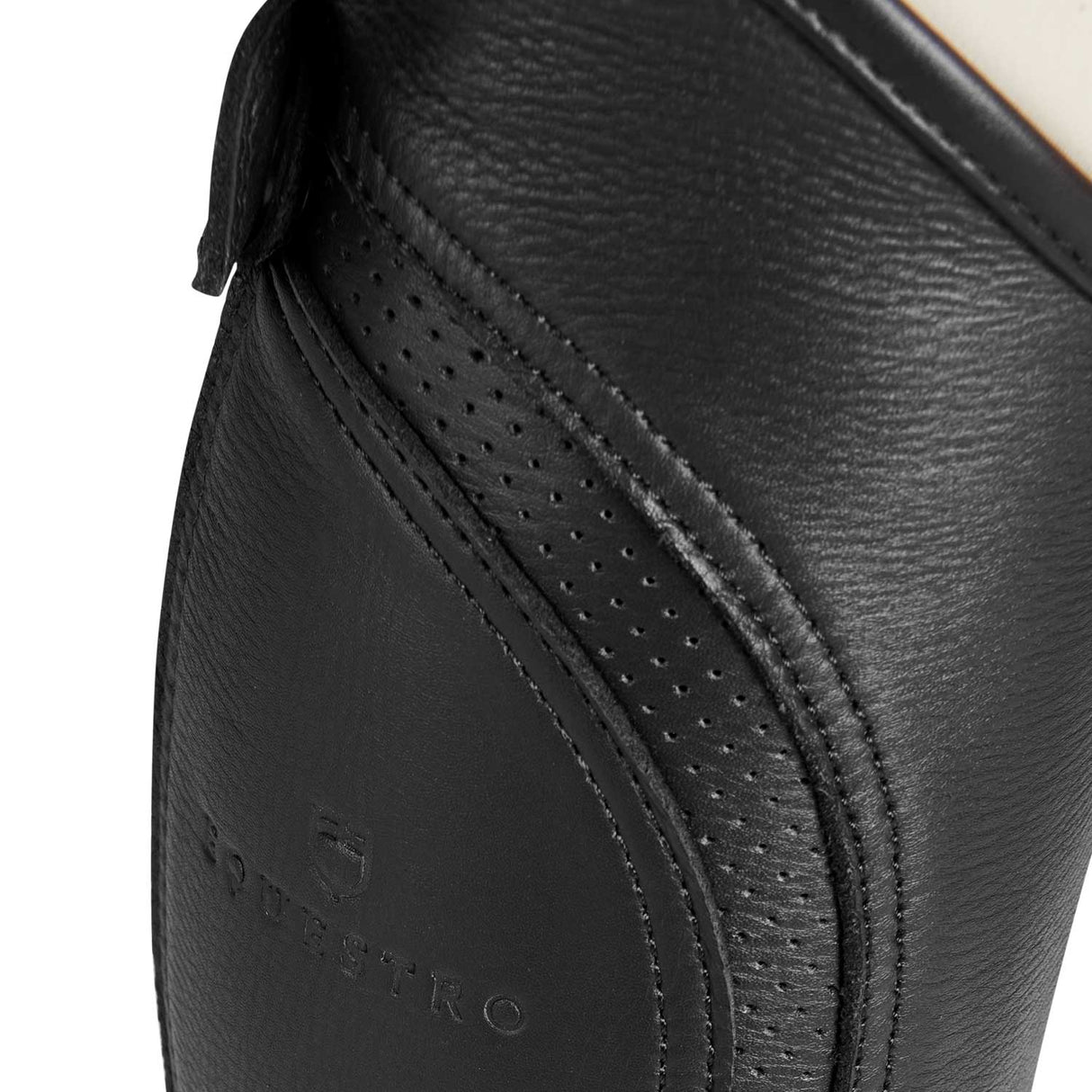 Equestro Unisex Gaiters Perforated Leather Maximum Comfort #colour_black