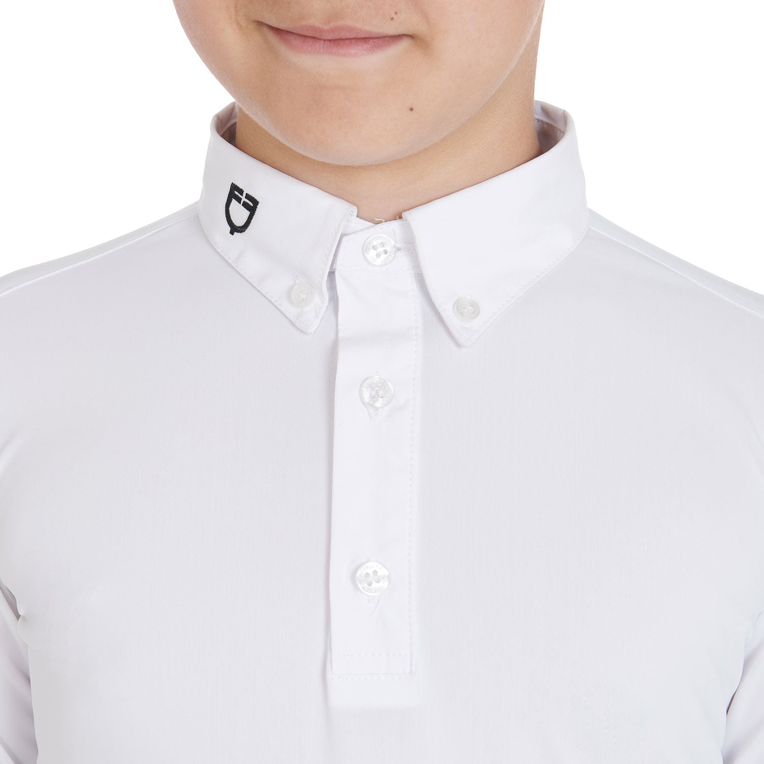 Equestro Boy's Slim Fit Competition Polo Shirt With Three Buttons