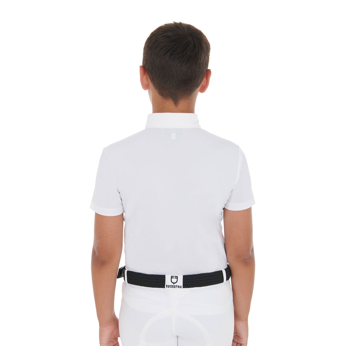 Equestro Boys' Slim Fit Competition Polo Shirt With Four Buttons #colour_white
