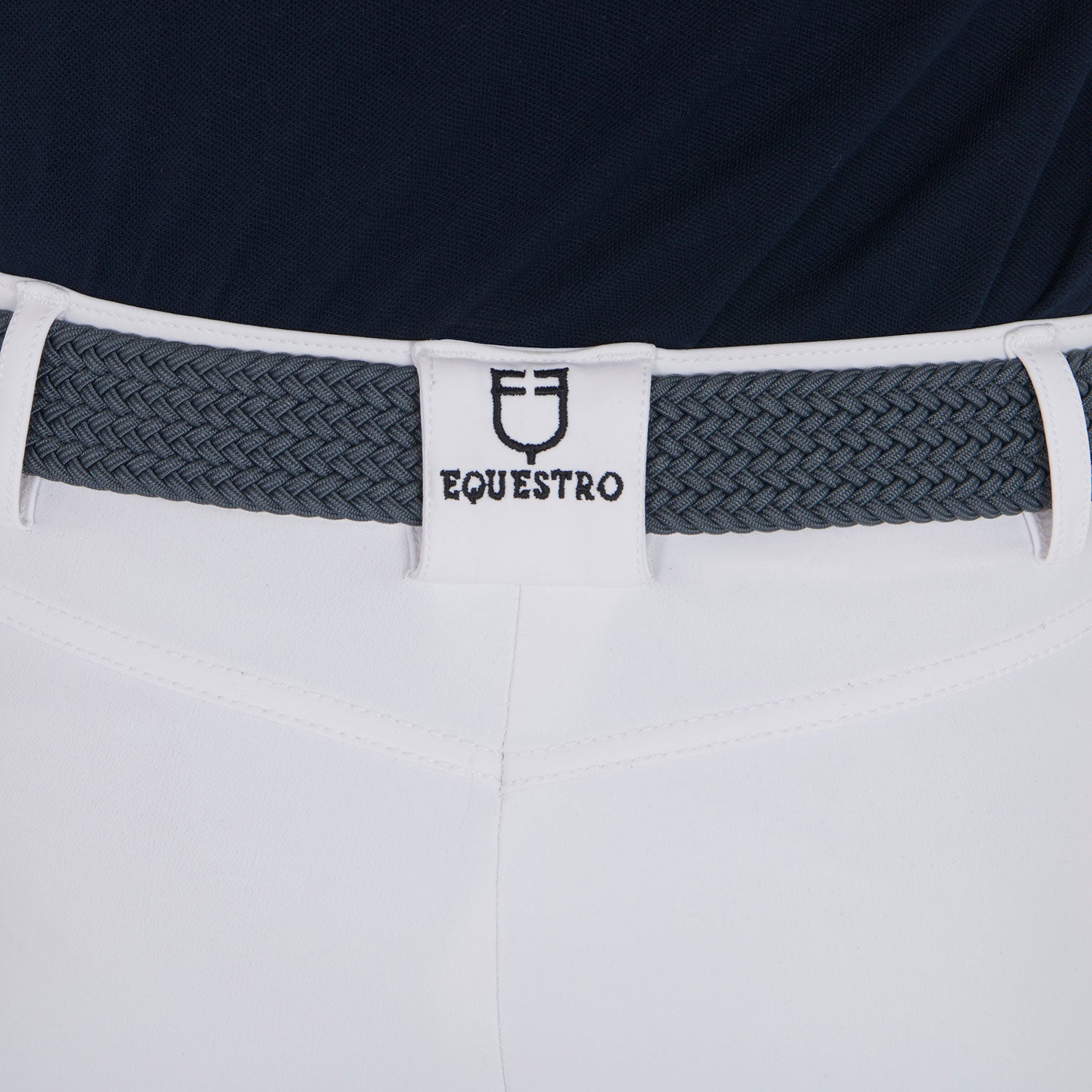 Equestro Elasticized Belt Crossed Pattern #colour_grey