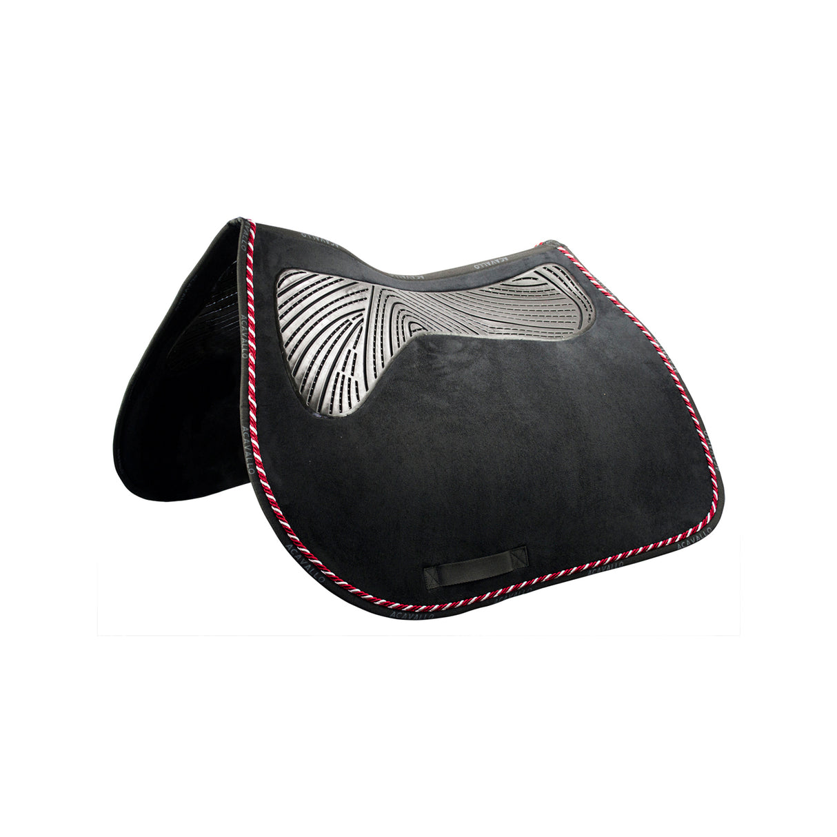 Acavallo Pony Saddle Pad JS CW-CS Twin Sided Grip Gel Suede Cordura #colour_black-black-silver
