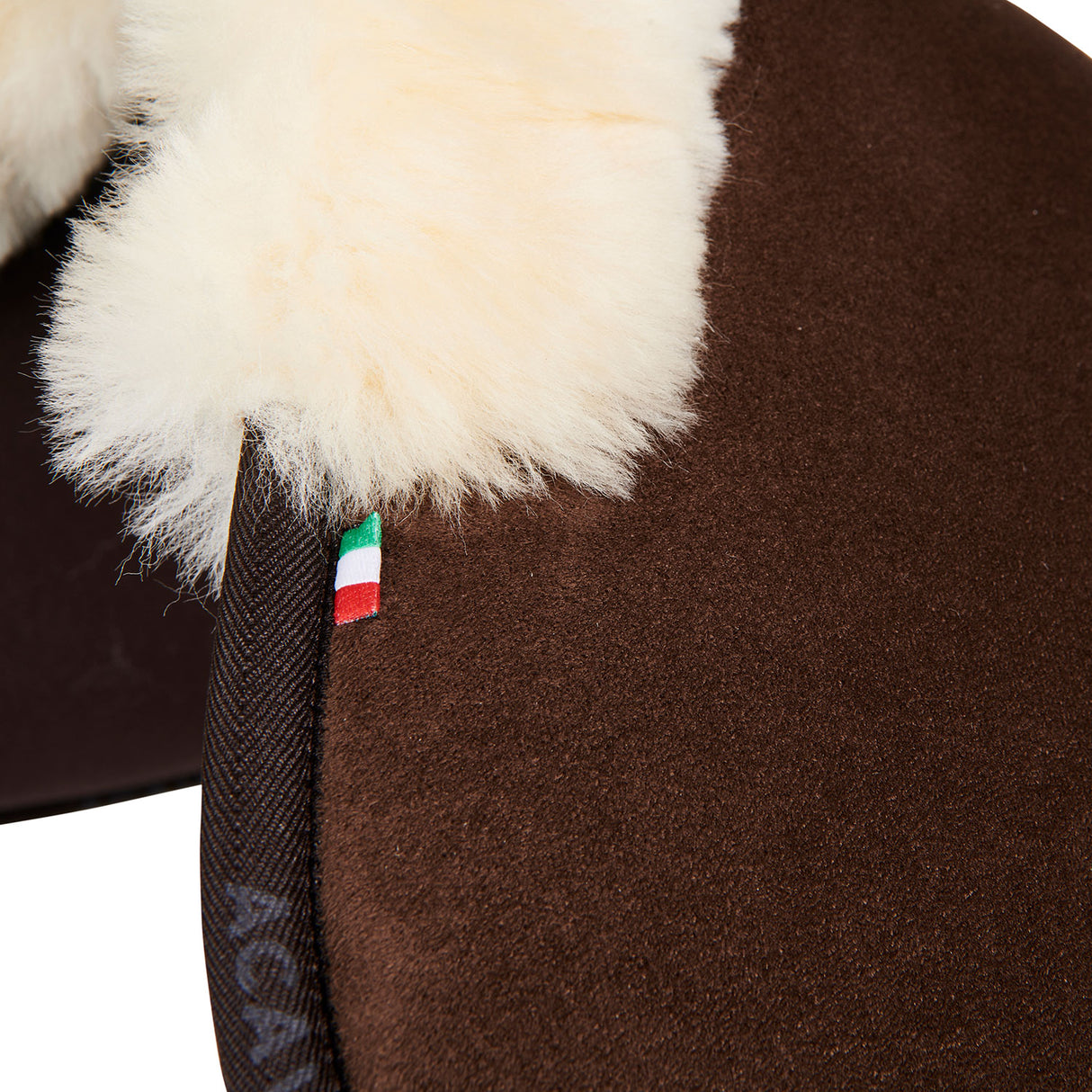 Acavallo Pad MF-S JCCS-S CW-CS Suede Cut-Out Sheepskin Flat #colour_brown-natural