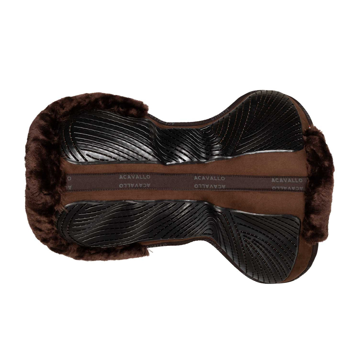 Acavallo Pad Mf-S Jccs-S Cw-Cs Suede Cut-Out Faux Sheepskin Gel Grip Flat #colour_brown-brown