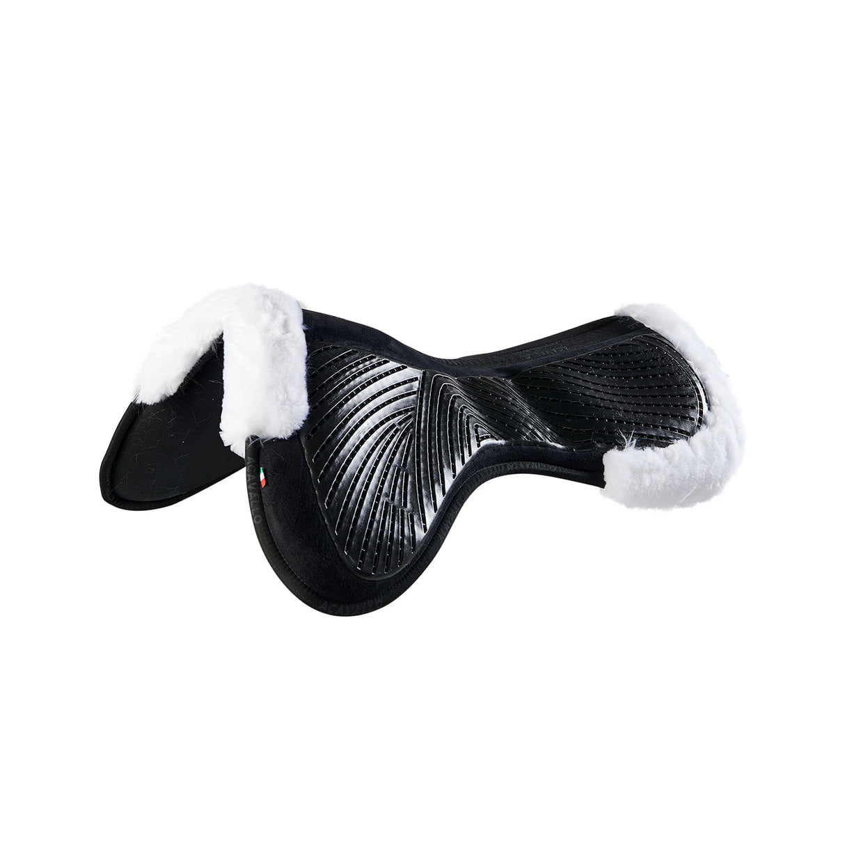 Acavallo Pad Mf-S Jccs-S Cw-Cs Suede Cut-Out Faux Sheepskin Gel Grip Flat #colour_black-white