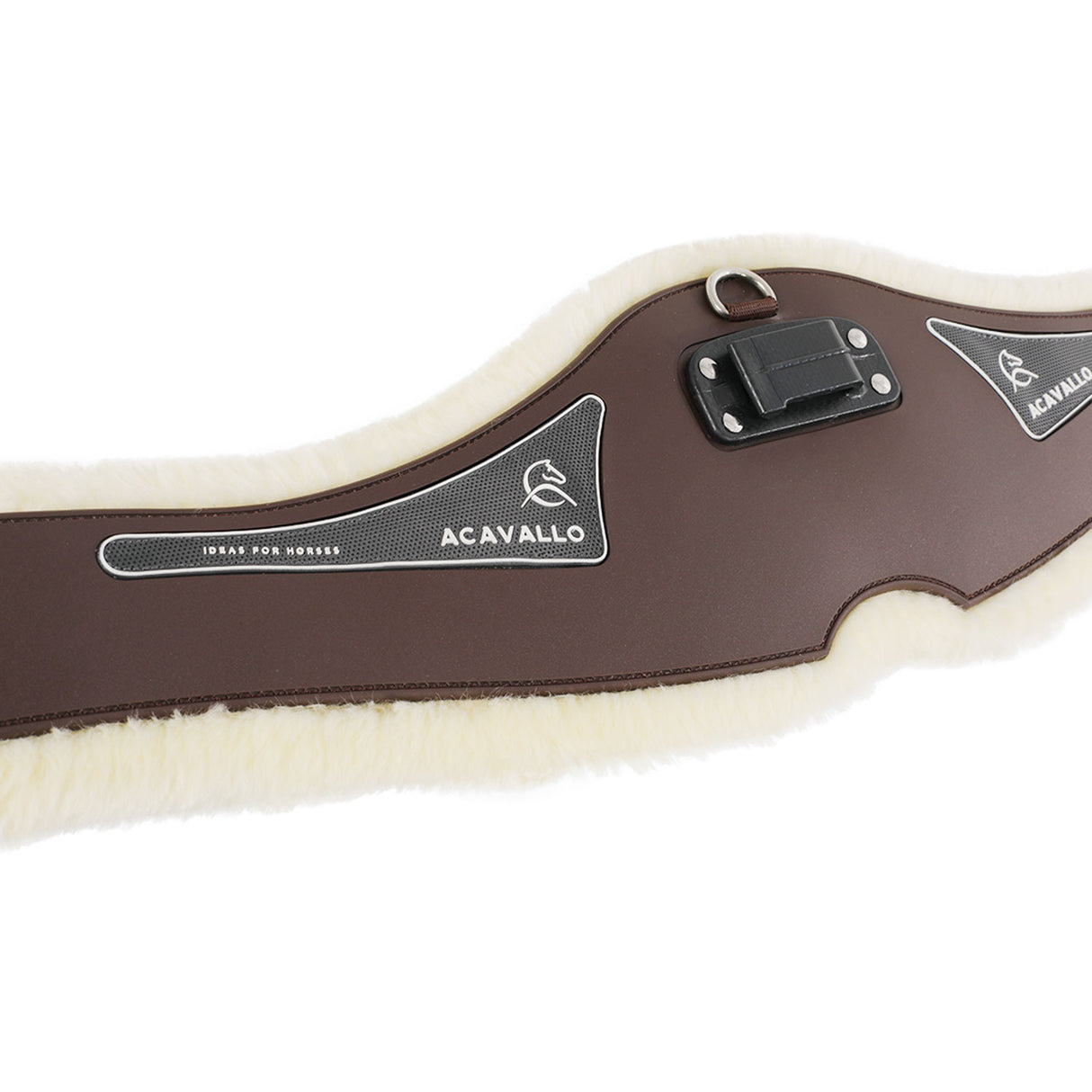 Acavallo Jumping Girth Classic Gel Pvc Detachable Faux Sheepskin #colour_brown