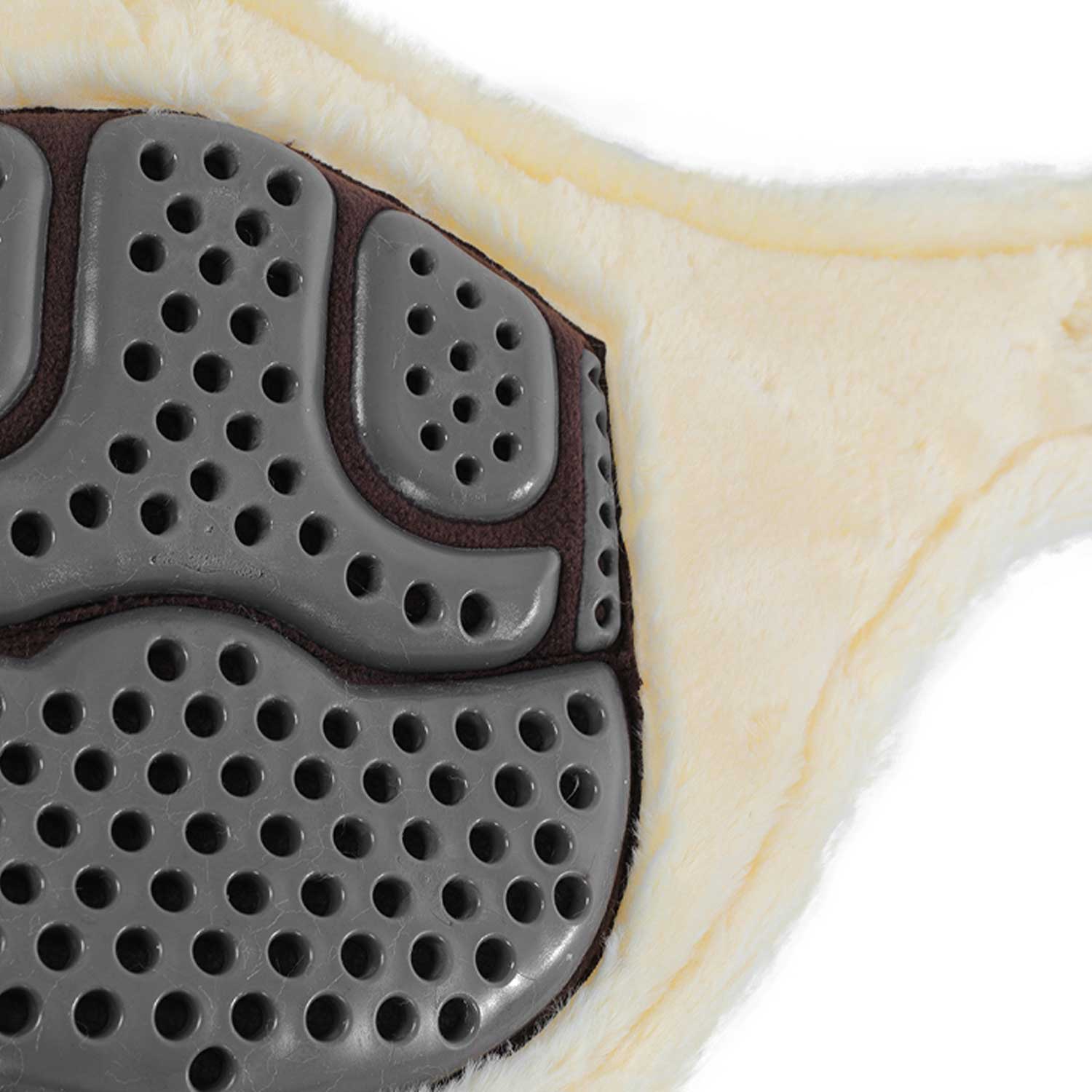 Acavallo Jumping Stud Guard Girth Classic Gel Pvc Detachable Faux Sheepskin #colour_brown