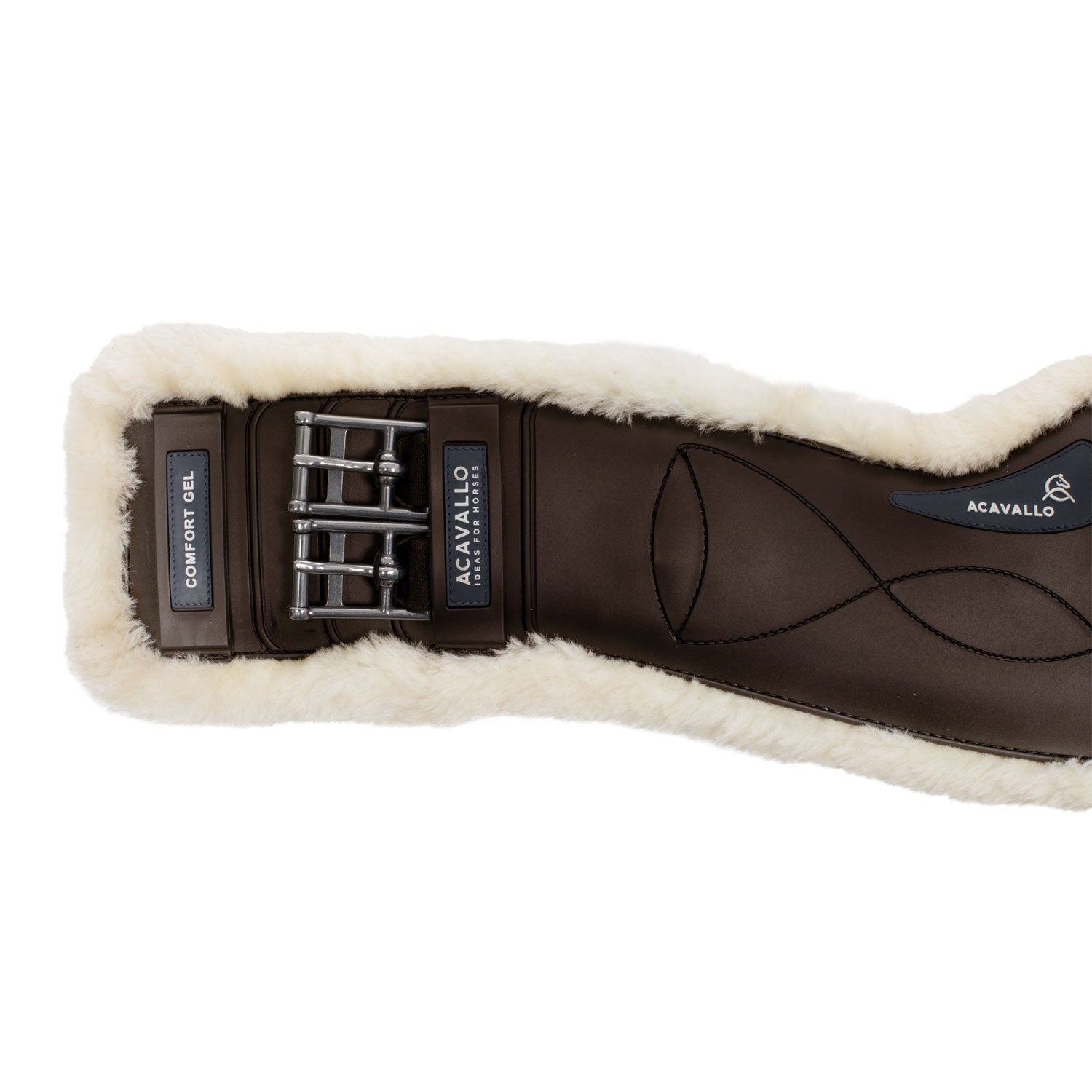 Acavallo Dressage Girth Classic Gel Sheepskin #colour_brown