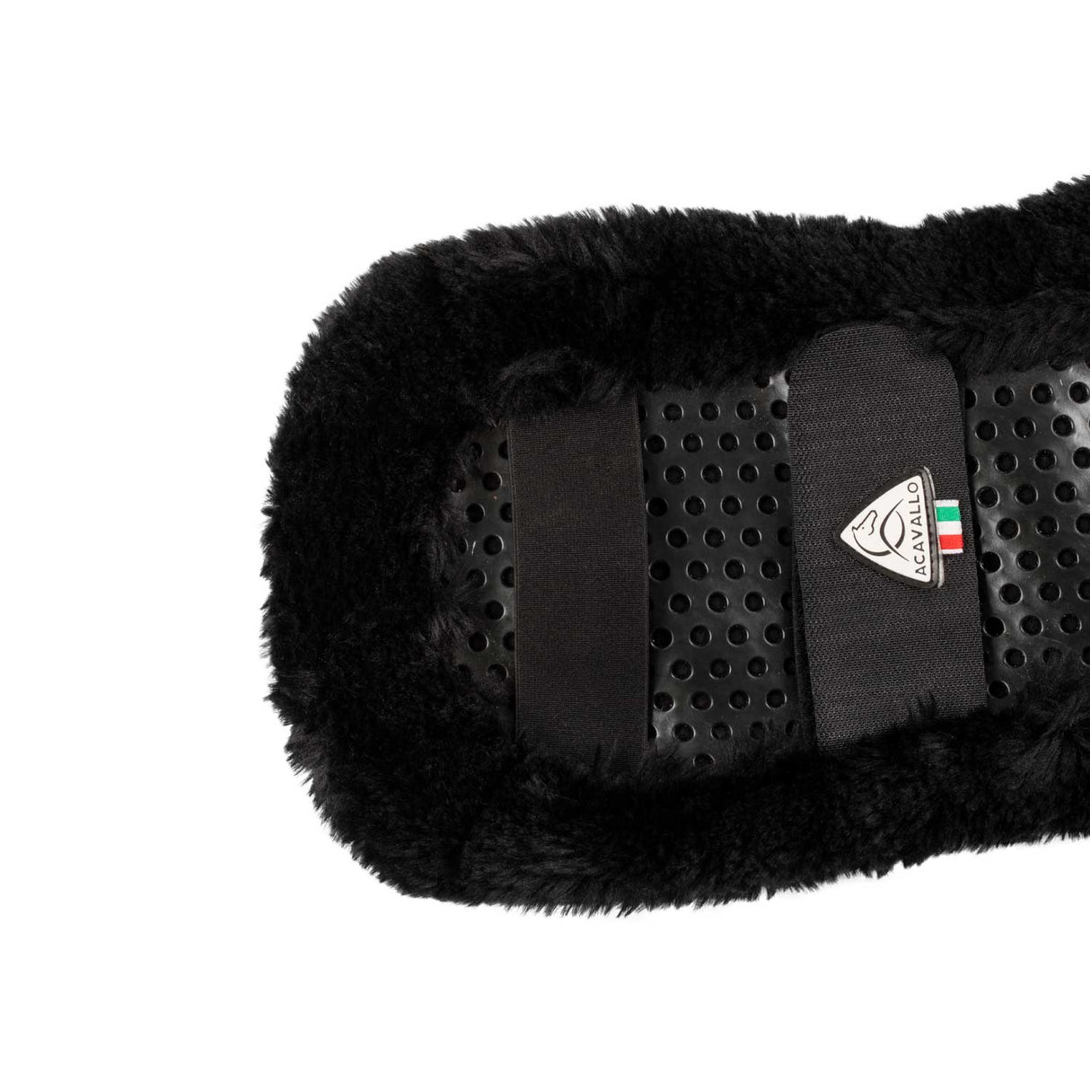 Acavallo Shaped Girth Sleeve Classic Gel Faux Sheepskin #colour_black