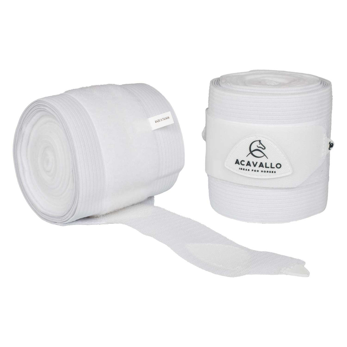 Acavallo Elasticated Exercise Bandages Fleece #colour_white