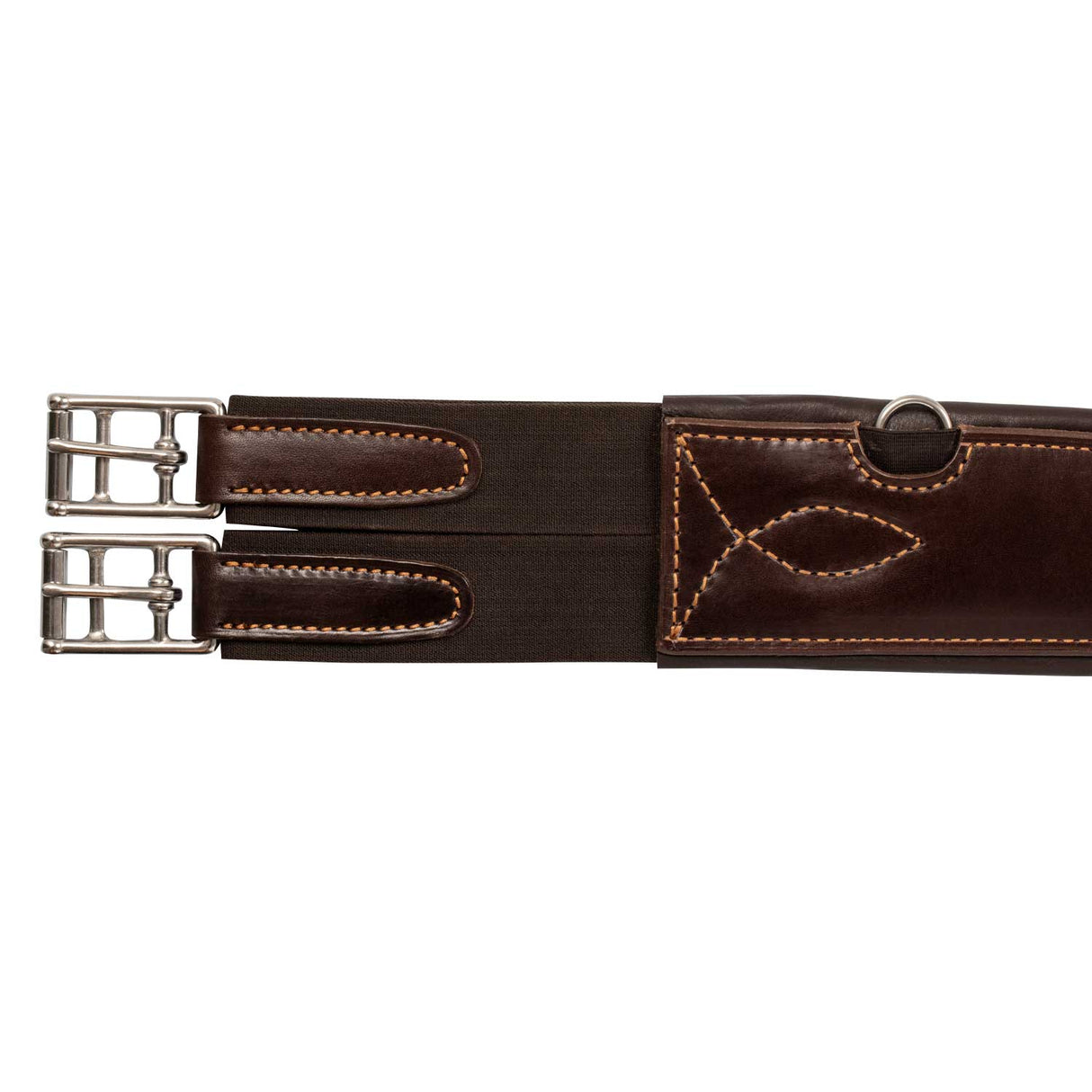 Acavallo Anatomical Jumping Girth Calfskin #colour_brown