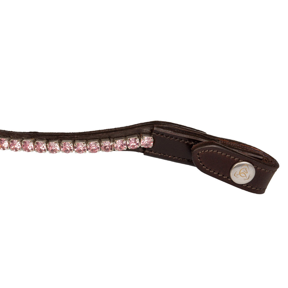 Acavallo Browband Calfskin & Round Crystals #colour_brown-pink