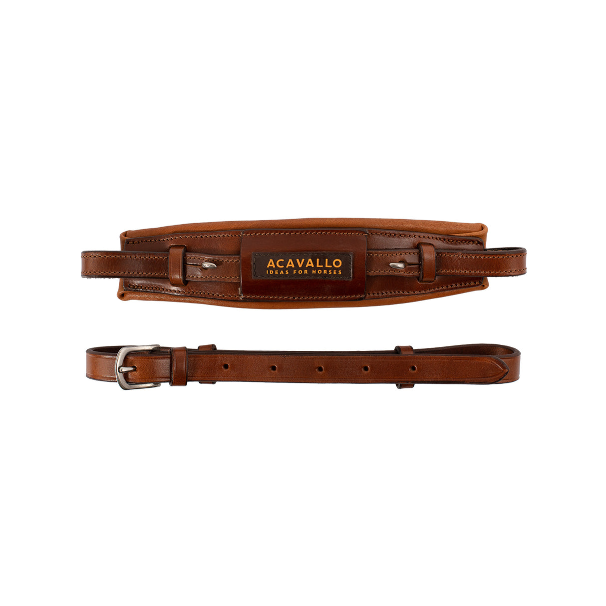 Acavallo Hackamore Noseband Calfskin #colour_cognac