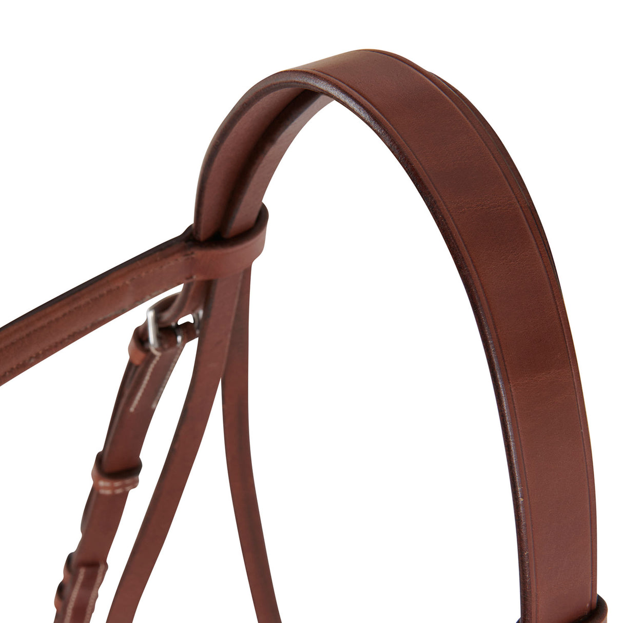 Equestro Leather English Bridle With Embroideries #colour_cognac