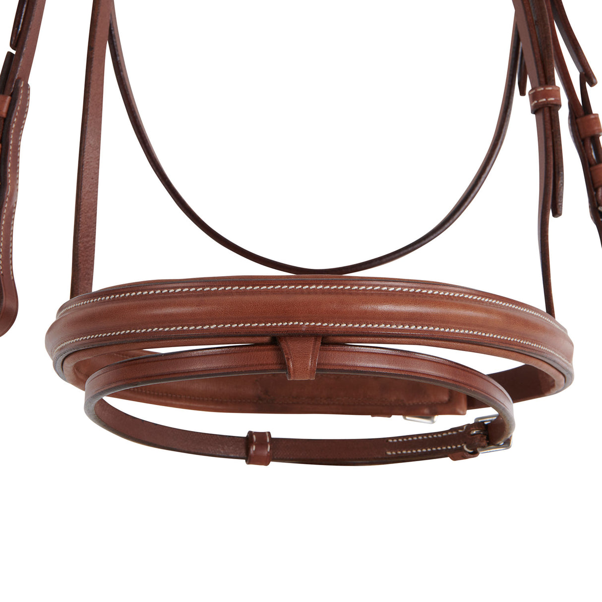 Equestro Leather English Bridle With Embroideries #colour_cognac