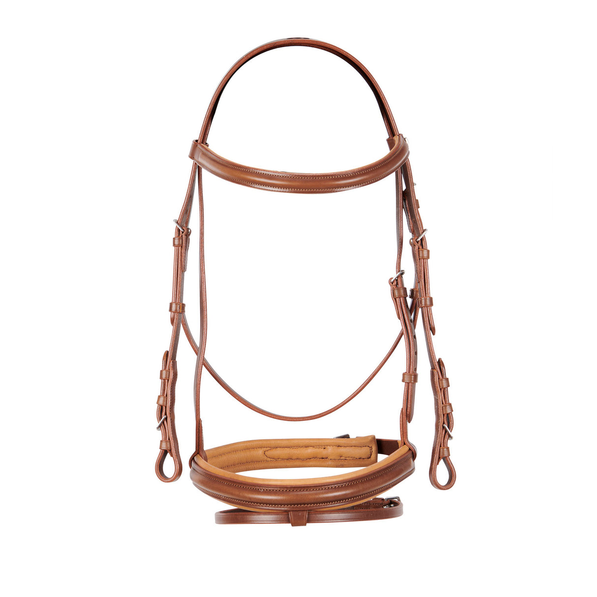 Equestro English Leather Bridle With Rubber Reins
