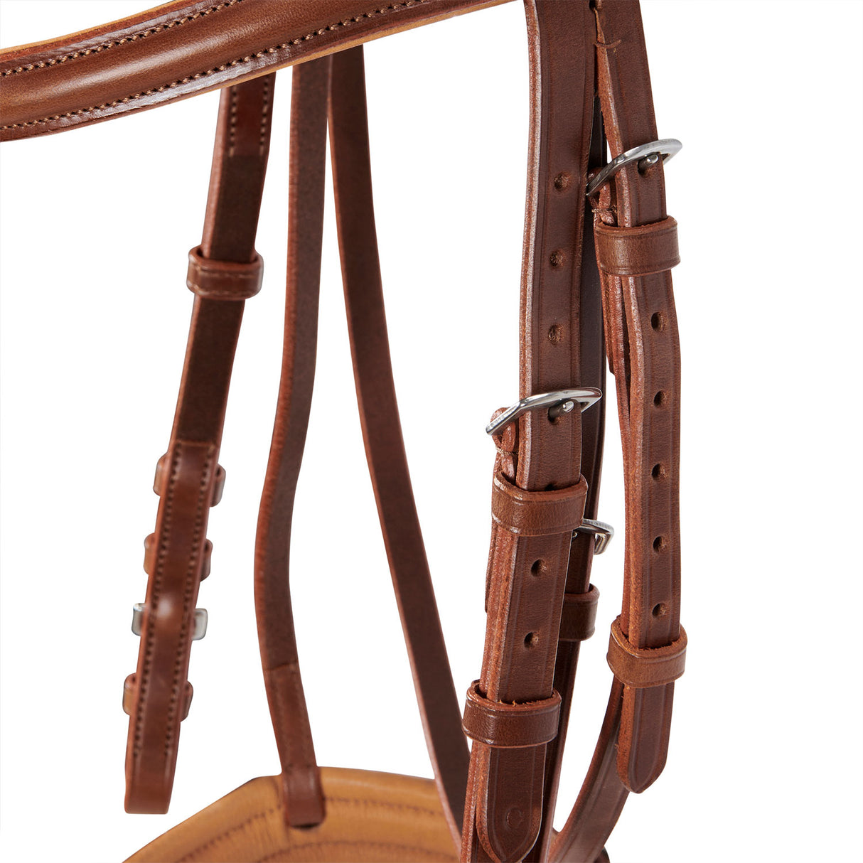 Equestro English Leather Bridle With Rubber Reins