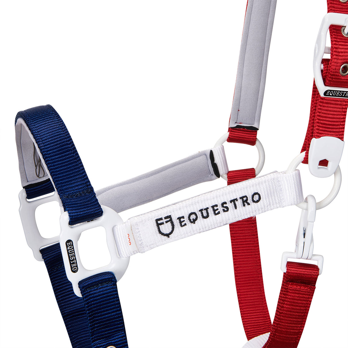 Equestro Nylon Halter With Snap Hook #colour_blue