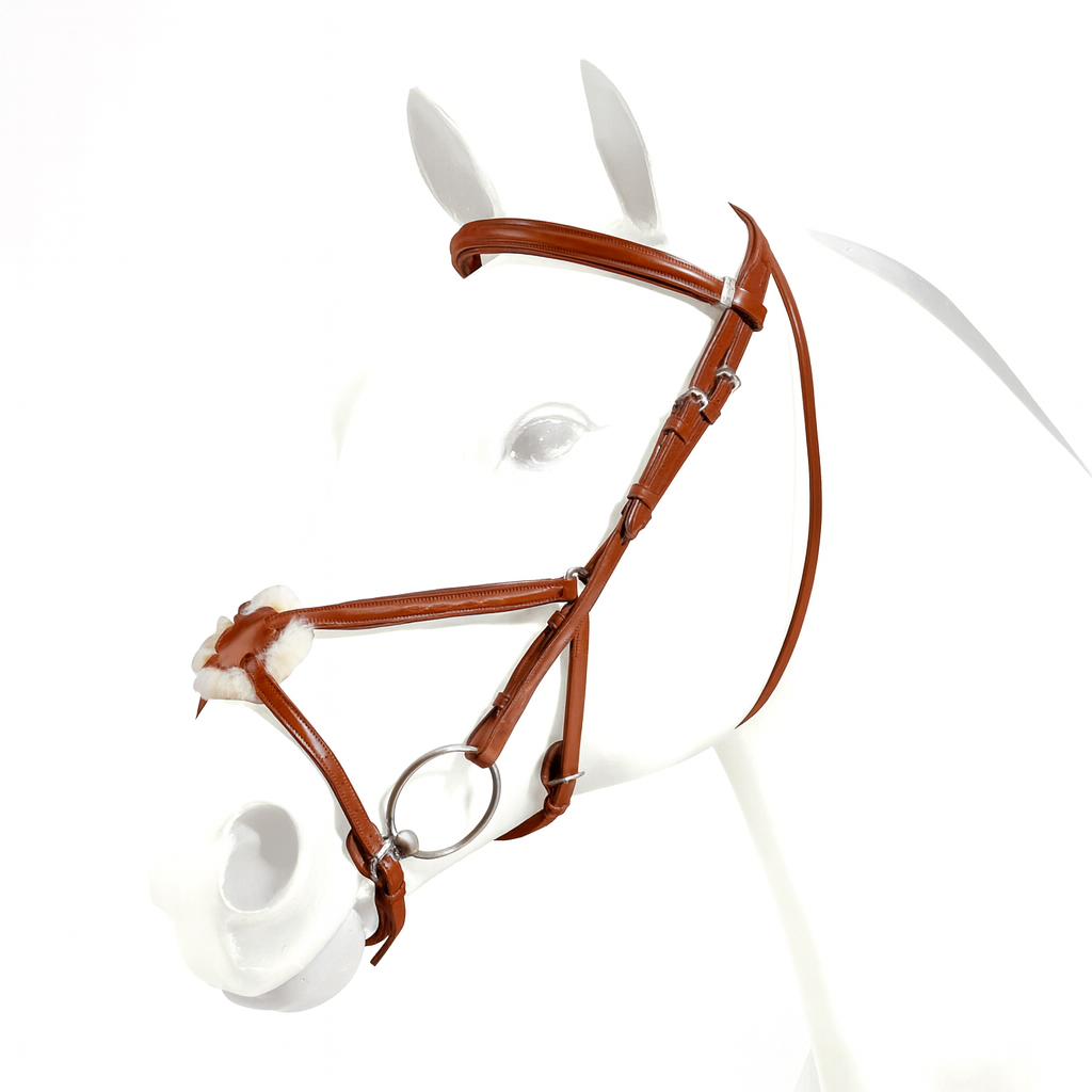 Equipe Emporio Figure 8 Padded Bridle with Silver Fittings - No Reins #colour_newmarket