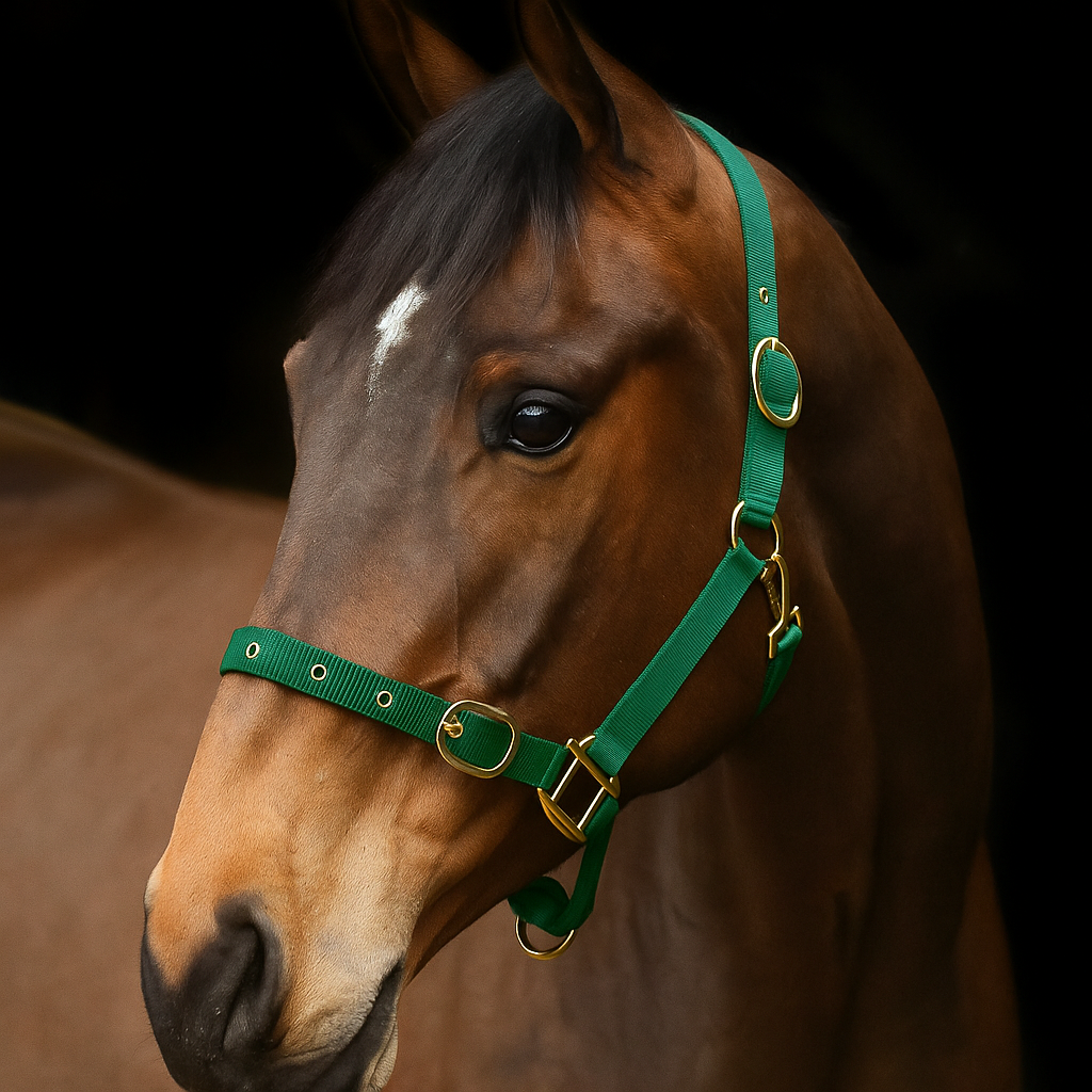 Equi-Sential Nylon Clip Headcollar #colour_green