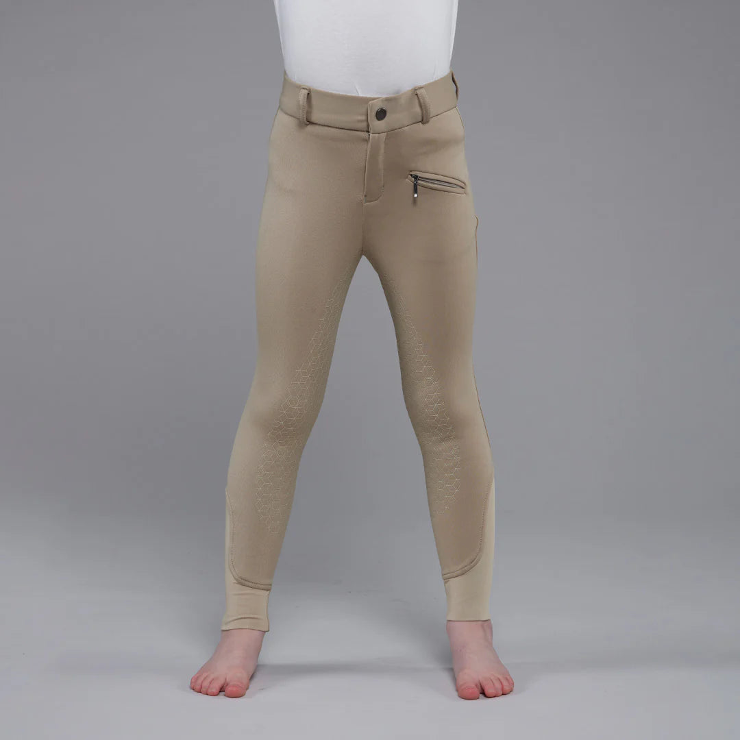 Toggi Children's Dartmoor Thermal Full Seat Breeches #colour_beige