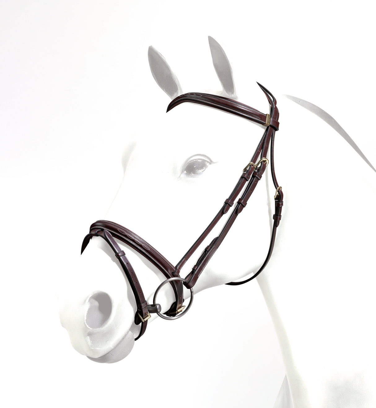 Equipe Emporio Brass Fittings Bridle - No Reins #colour_brown