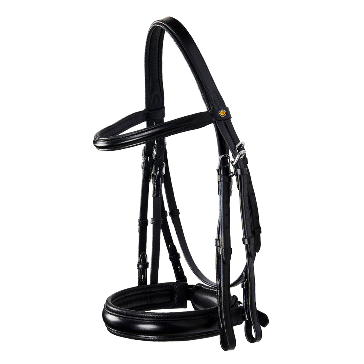 Equestro Leather Dressage Bridle Without Reins #colour_black