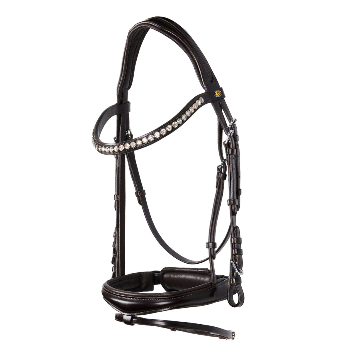 Equestro English Leather Bridle With Glitter New #colour_brown