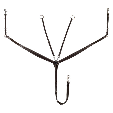 Equestro Tanned Leather Fork Breastplate #colour_brown