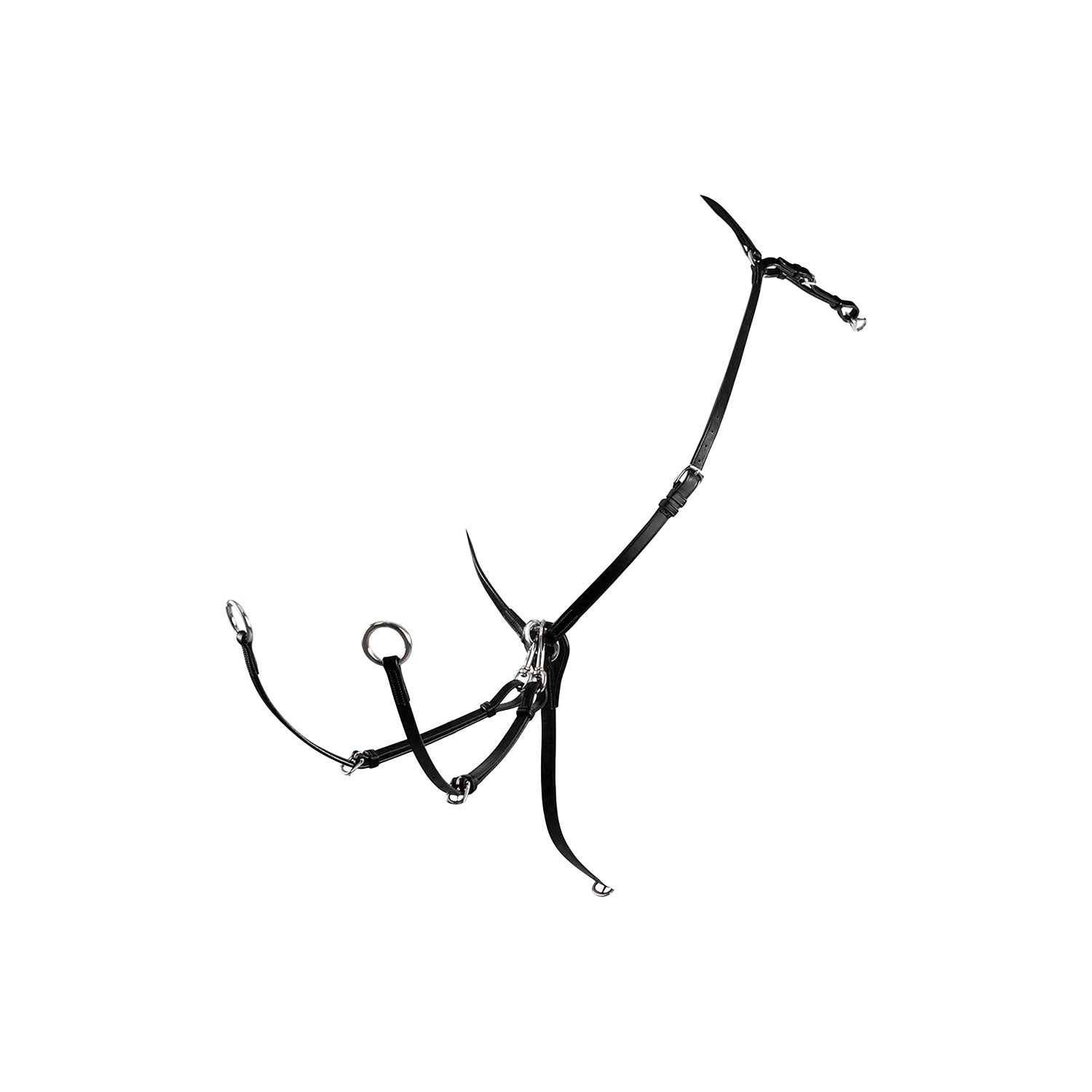 Equestro Tanned Leather Fork Hunting Breastplate #colour_black