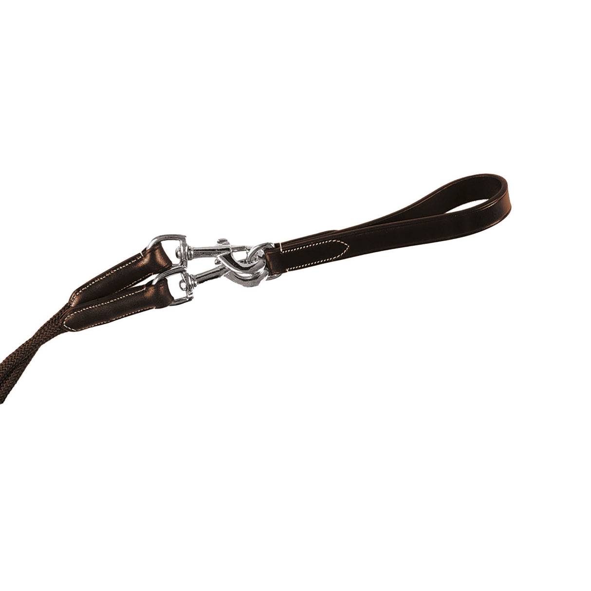 Equestro Double Leather And Nylon Draw Reins