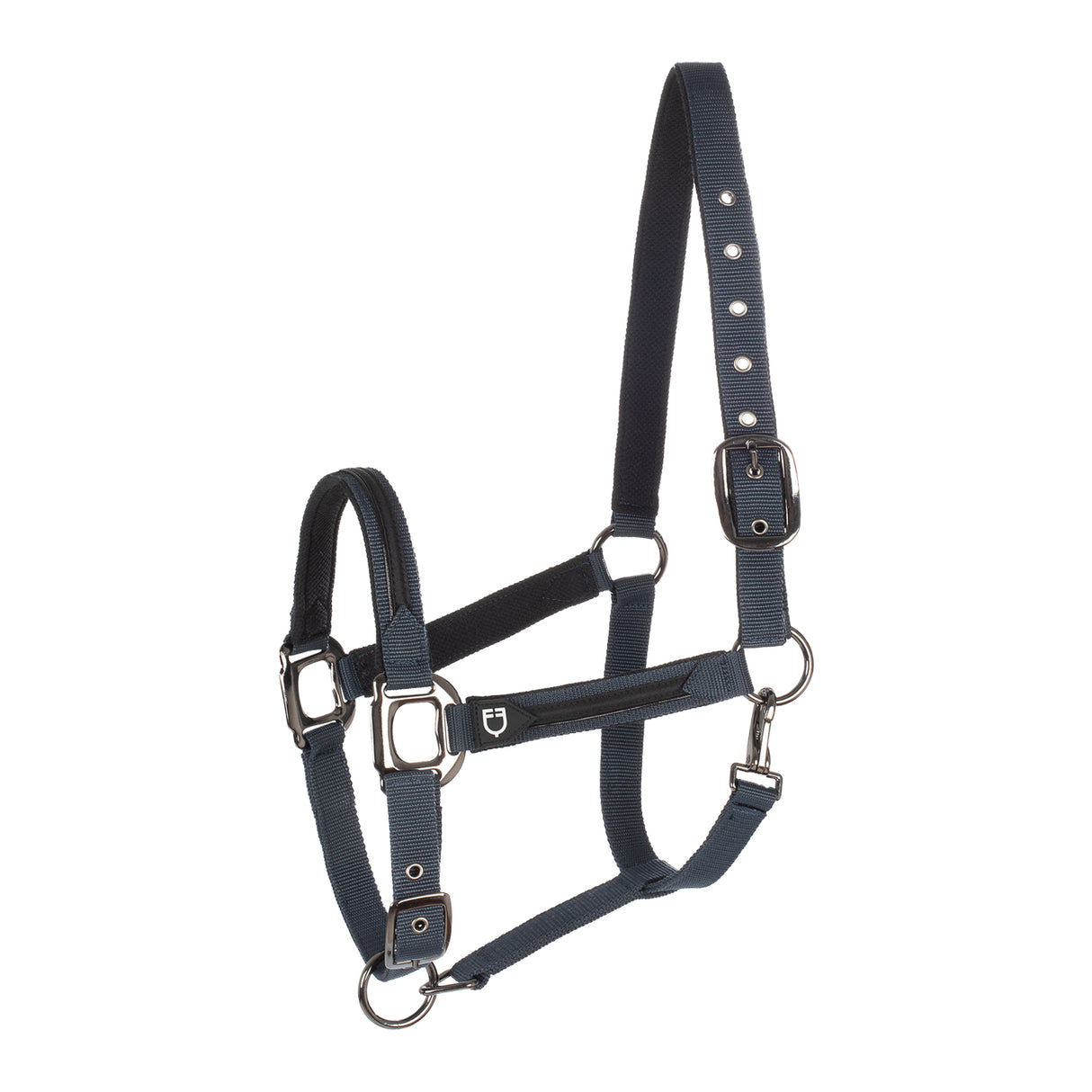 Equestro Durable Fleece Halter #colour_blue