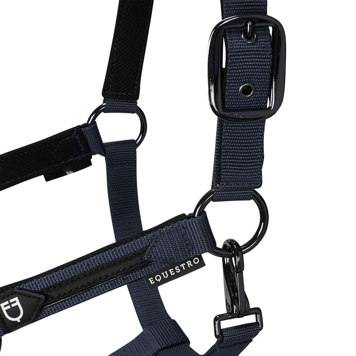 Equestro Durable Fleece Halter #colour_blue
