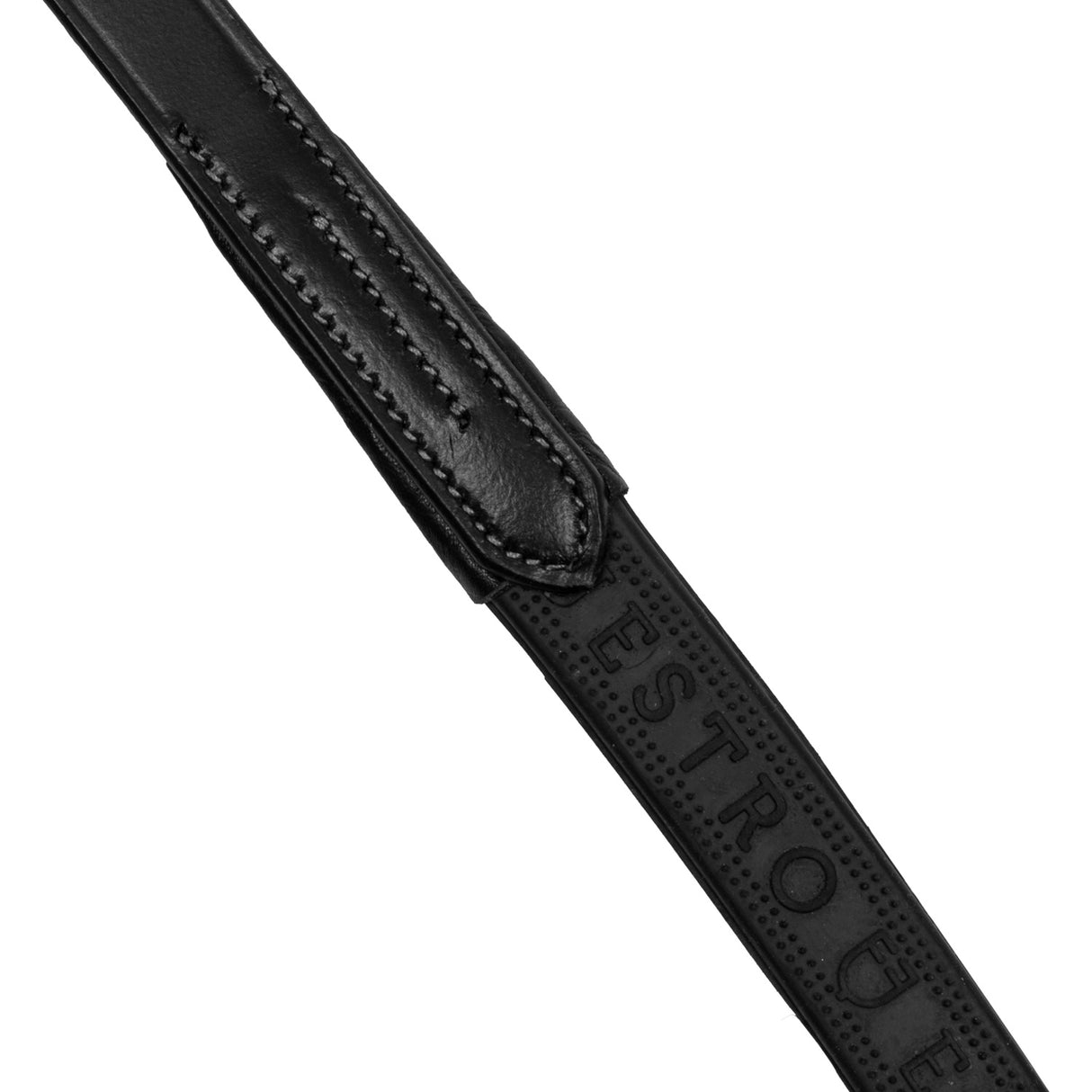 Equestro Leather And Rubber Reins Black Fitting