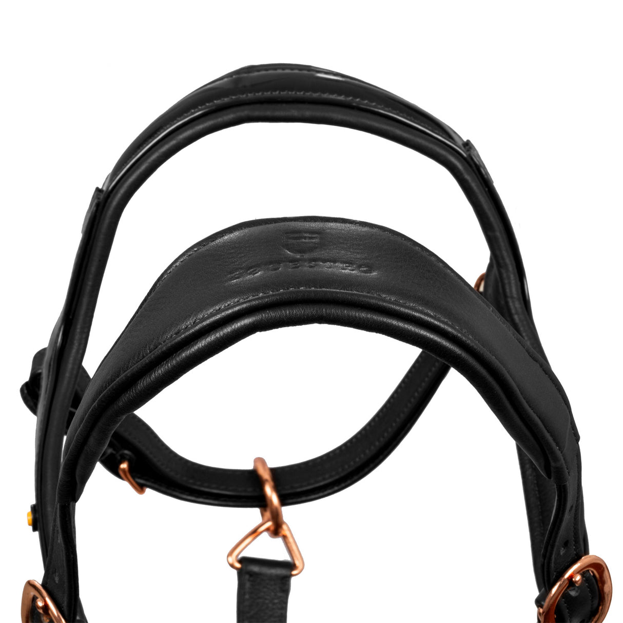 Equestro Polished Leather Halter With Rose Gold Buckles